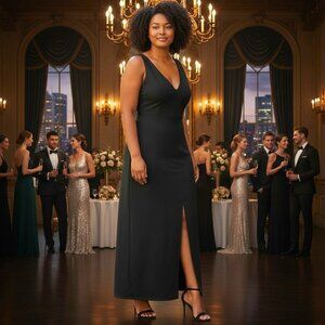 Miss Ashlee Black Classic Evening Formal Cocktail Sophisticated Dress Size 16